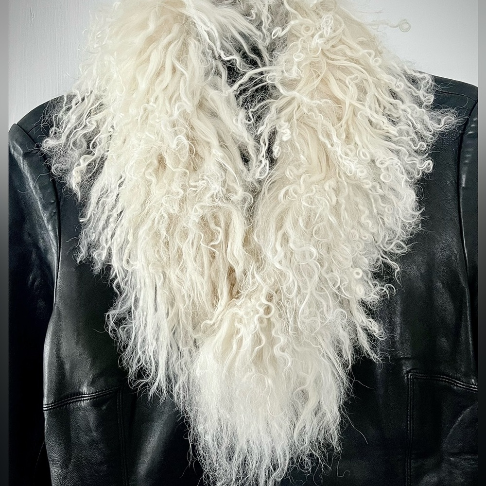 Mongolian Lamb Fur Collar Scarf Adrienne Landau